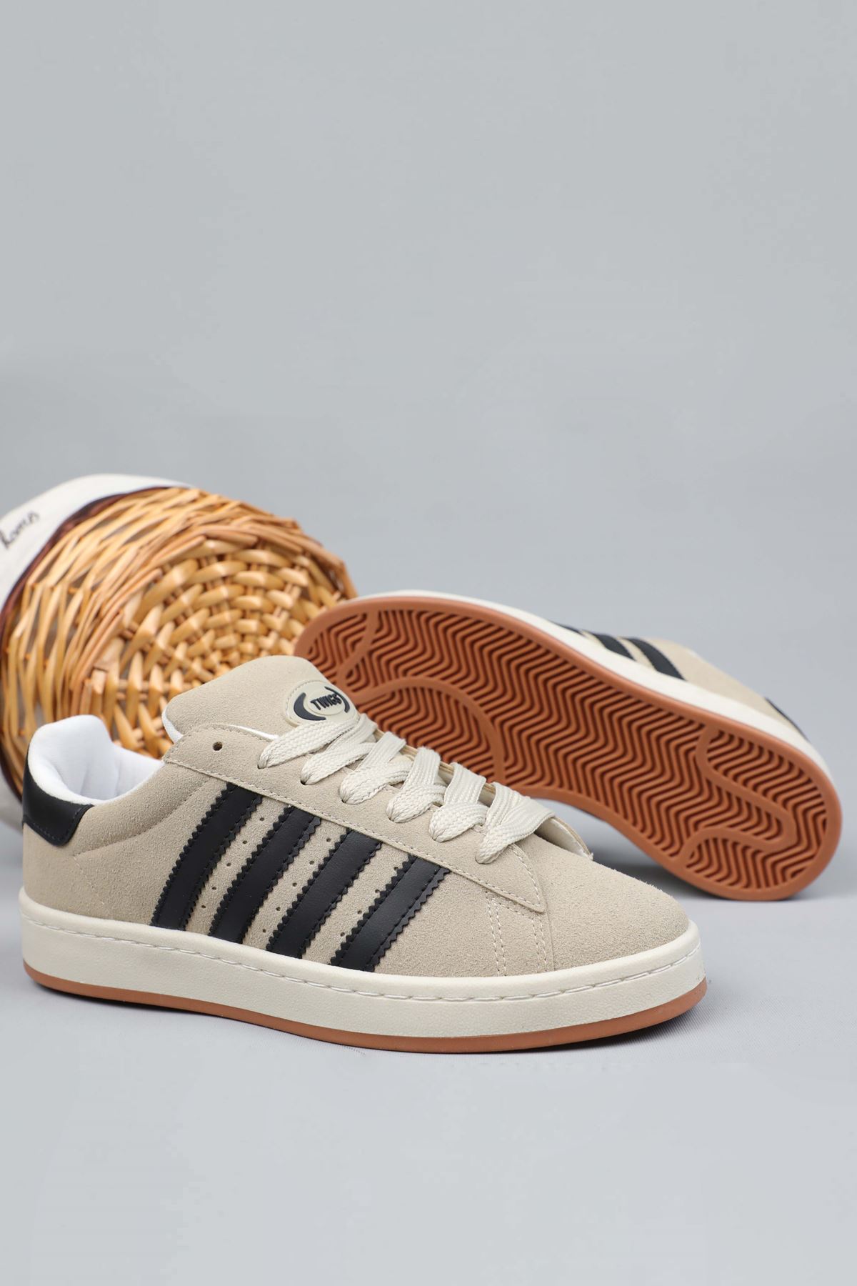 Freemax Campus Unisex Garantili Sneaker Spor Ayakkabı. Kum Siyah