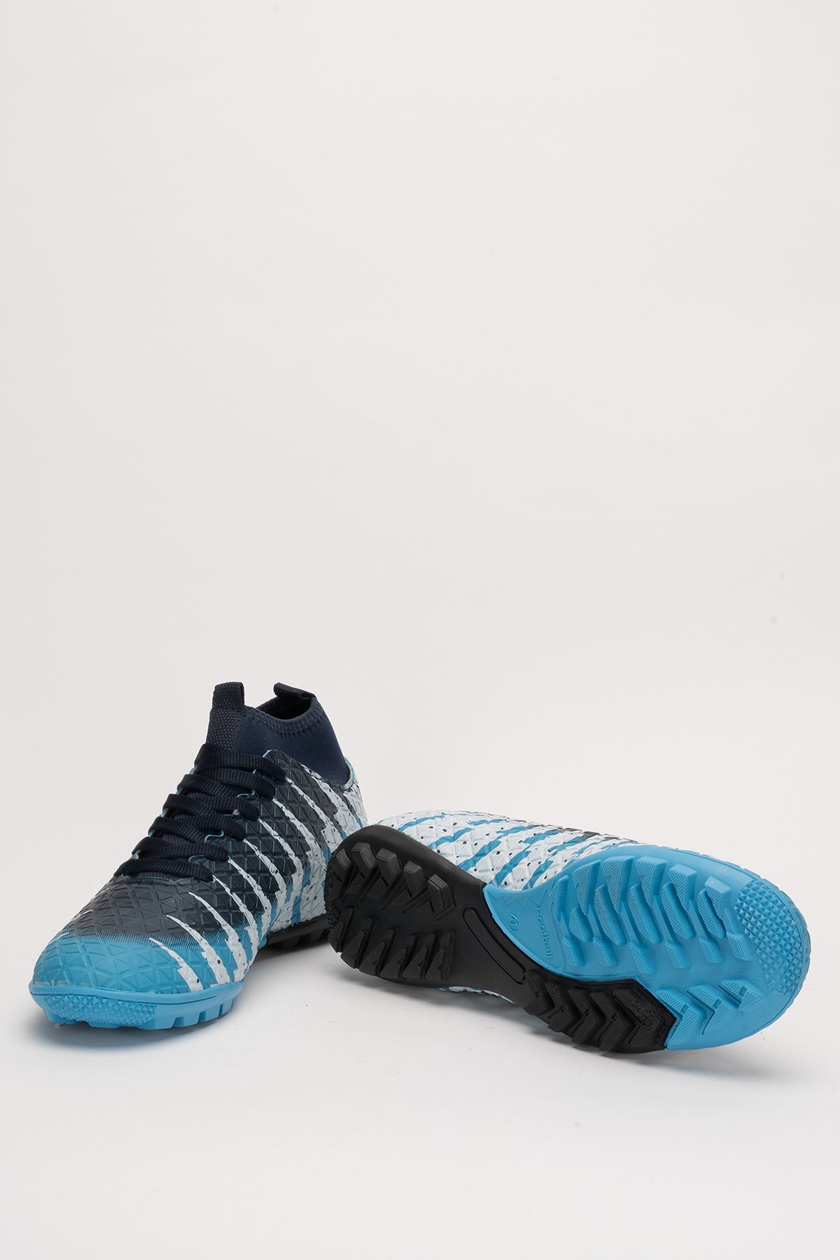 Freemax Unisex Çoraplı Halı saha Futbol Ayakkabısı Freemax.1452 Turkuaz Lacivert