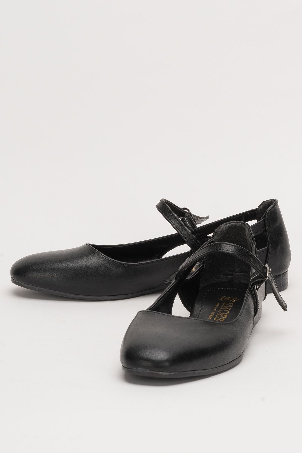 Freemax Kadın Yazlık Rahat Baretli Babet Ayakkabı Freemax.050 Cilt Siyah