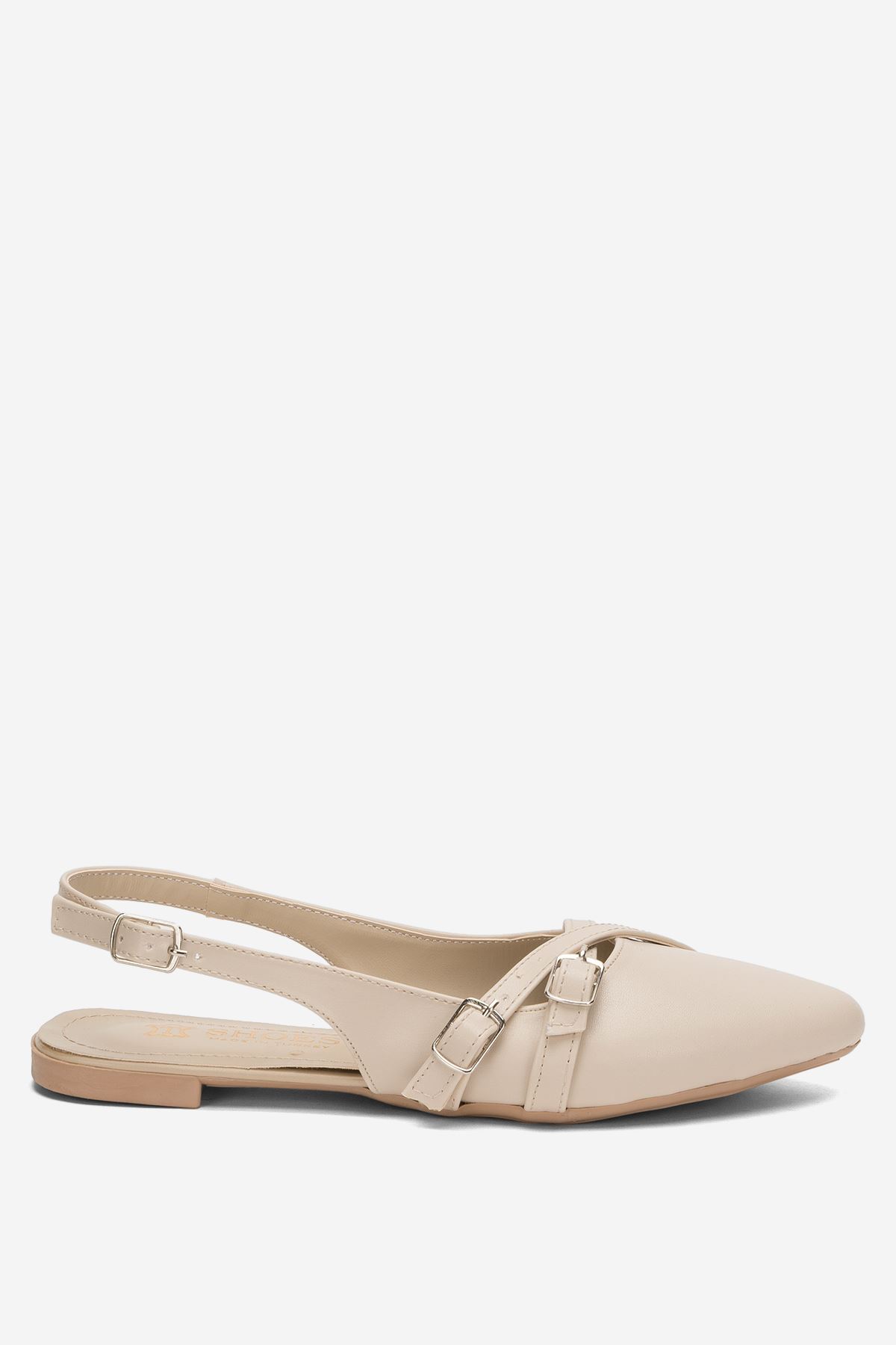 Freemax Kadın Yazlık Kemer Detaylı Babet Ayakkabı  Freemax.2024.054 Cilt Ten