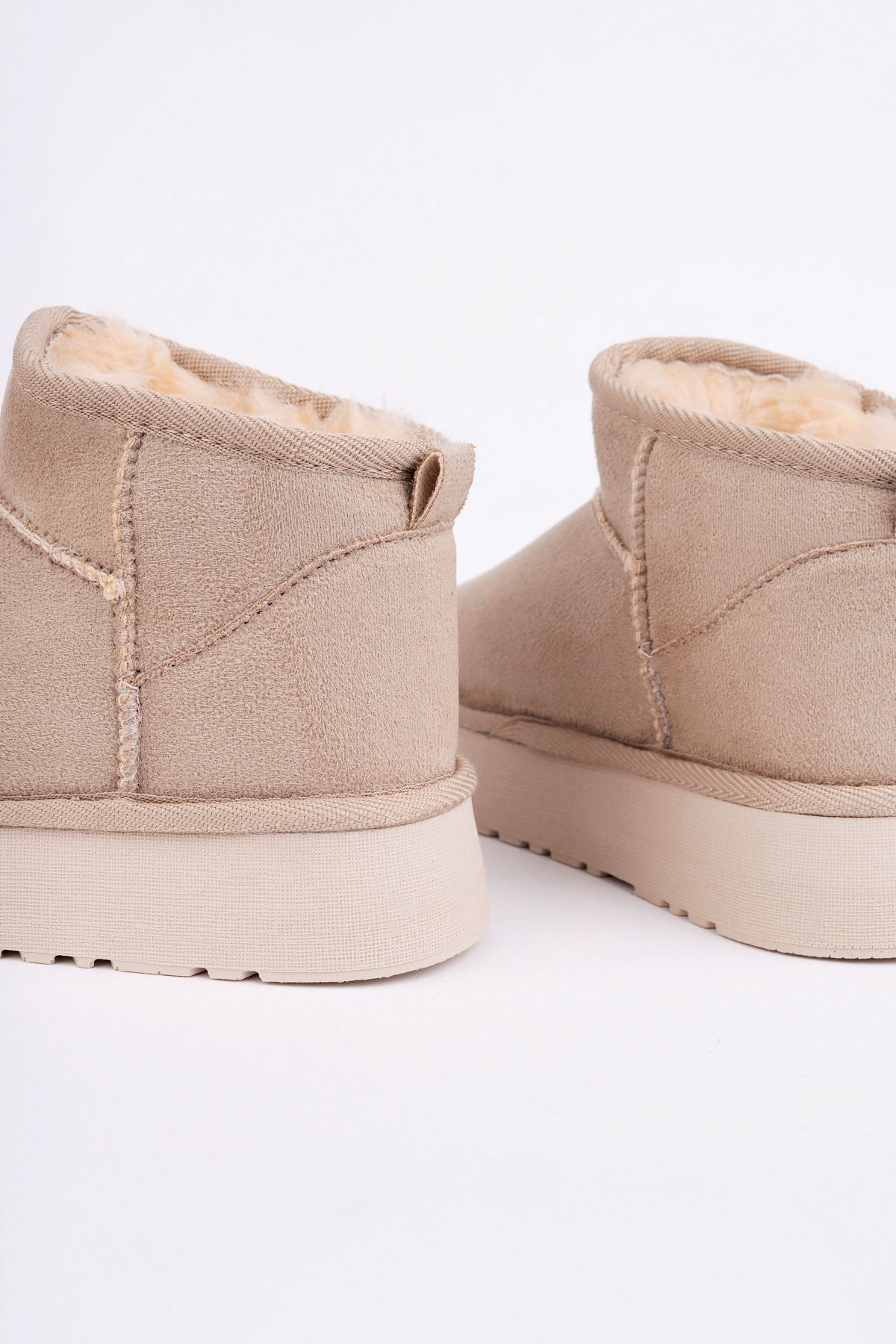 Freemax Kadın Garantili İçi Kürklü Hafif Taban Mini Bot Uggm.302 Bej