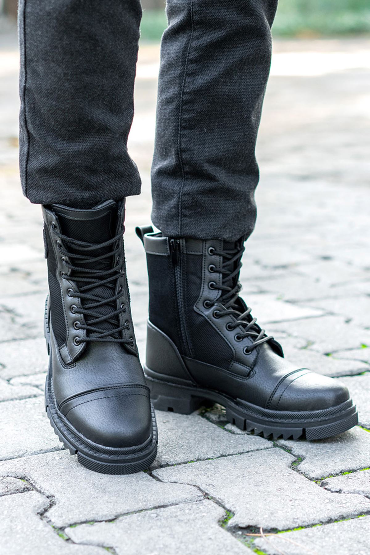 Freemax Unisex Garantili Kürklü Kauçuk Anatomik Taban Kışlık Fermuarlı Bot Forza 528-2100 Siyah Cilt