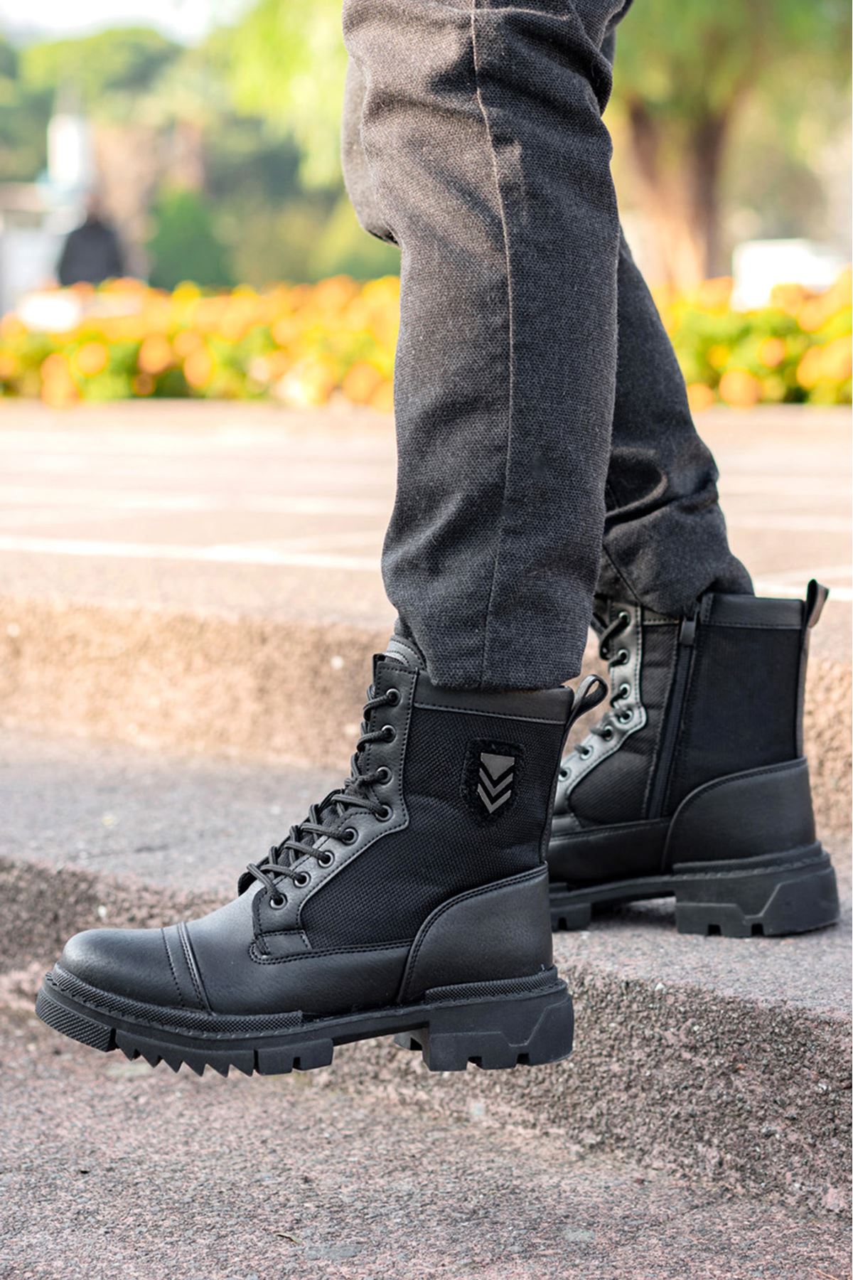 Freemax Unisex Garantili Kürklü Kauçuk Anatomik Taban Kışlık Fermuarlı Bot Forza 528-2100 Siyah Cilt