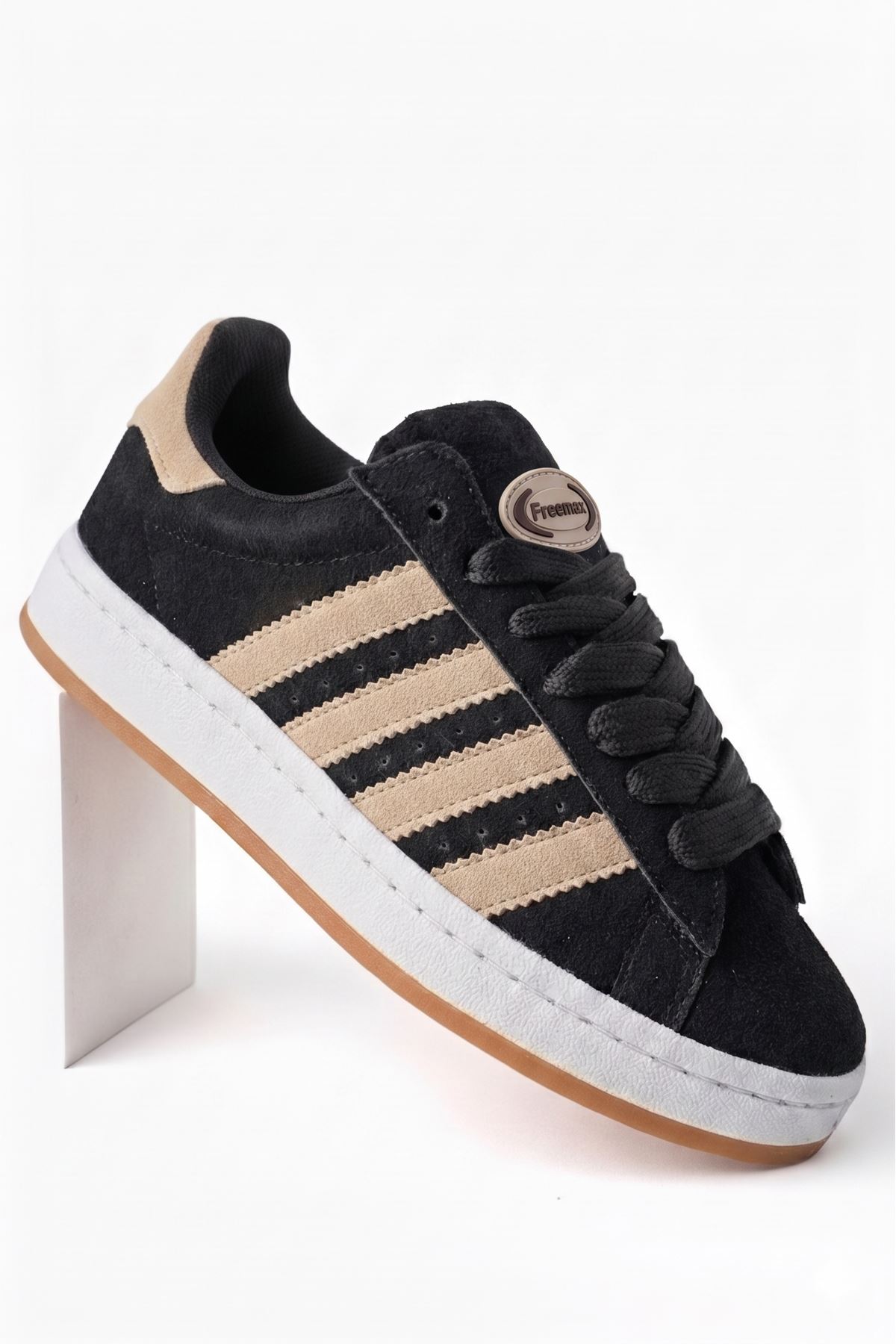 Freemax Unisex Garantili Sneaker Spor Ayakkabı. Siyah Bej