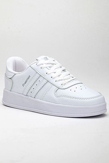 Freemax Unisex Garantili  İç Tabanlık Hafif Esnek Sağlam Sneaker Spor Ayakkabı 2023.178 BEYAZ BEYAZ