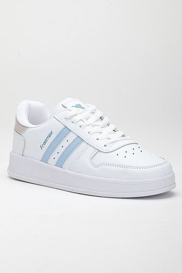 Freemax Unisex Garantili  İç Tabanlık Hafif Esnek Sağlam Sneaker Spor Ayakkabı 2023.178 Beyaz Mavi