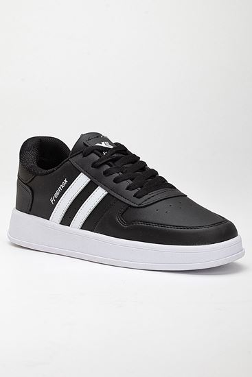 Freemax Unisex Garantili  İç Tabanlık Hafif Esnek Sağlam Sneaker Spor Ayakkabı 2023.178 Siyah Beyaz