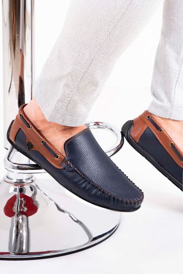 Freemax Erkek Rog Loafer Ayakkabı Rog.227 Lacivert Taba