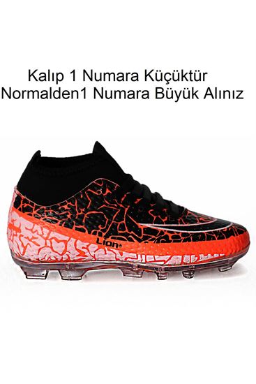Freemax Unisex Çoraplı Krampon Futbol Ayakkabısı Freemax.1071 Turuncu Siyah