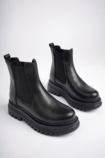 Freemax Su Geçirmez İçi Kürklü Yüksek Taban Yanlar Lastikli Çok Hafif Taban Garantili Kışlık Kadın Bot Çizme Freemax.ZEN.BOT.2223 Siyah