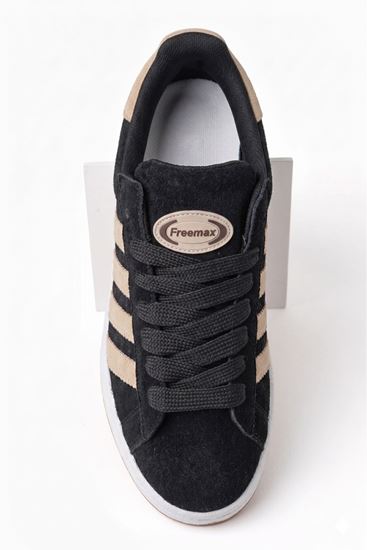 Freemax Unisex Garantili Sneaker Spor Ayakkabı. Siyah Bej