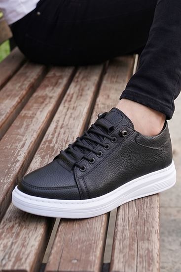 Freemax Garantili Günlük Hafif Poli Dikişli Taban Ortopedik Tabanlık Yürüyüş Spor Ayakkabı ST.2026.101 Siyah Beyaz