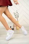 Freemax Unisex Garantili  Sneaker Spor Bot Ayakkabı Freemax.177 Beyaz Oranj