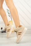 Freemax Unisex Garantili  Sneaker Spor Bot Ayakkabı Freemax.177 Bej Kahve