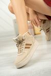 Freemax Unisex Garantili  Sneaker Spor Bot Ayakkabı Freemax.177 Bej Kahve
