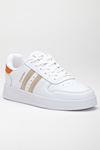 Freemax Unisex Garantili  İç Tabanlık Hafif Esnek Sağlam Sneaker Spor Ayakkabı 2023.178 Beyaz Oranj