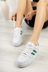 Freemax Unisex Garantili  Hafif Esnek Sağlam Sneaker Spor Ayakkabı Beyaz Yeşil