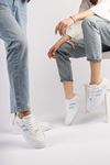 Freemax Unisex Garantili  Hafif Esnek Sağlam Sneaker Spor Ayakkabı Beyaz Mavi