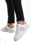 Freemax Unisex Garantili  İç Tabanlık Hafif Esnek Sağlam Sneaker Spor Ayakkabı 2023.178 Beyaz Oranj