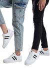 Freemax Unisex Garantili  İç Tabanlık Hafif Esnek Sağlam Sneaker Spor Ayakkabı 2023.178 Beyaz Siyah