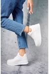 Freemax Kadın Hafif Esnek  5,5 cm Taban Sneaker Bağcıklı Spor Ayakkabı Svv.022 Beyaz