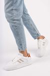 Freemax Unisex Garantili  Hafif Esnek Sağlam Sneaker Spor Ayakkabı Beyaz Oranj