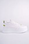 Freemax Kadın Hafif Esnek  5,5 cm Taban Sneaker Bağcıklı Spor Ayakkabı Svv.022 Beyaz Yeşil