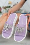 Freemax Kadın Garantili  Taşlı Terlik Ppl.5050 Lila