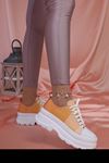 Freemax Kadın  Sneaker Spor Ayakkabı Sarı Ekose
