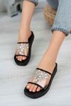 Freemax Kadın Garantili  Taşlı Terlik Ppl.5050 Siyah