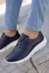 Freemax Erkek İç Dış Hakiki Deri Eva  Jel İç Taban Spor Sneaker Ayakkabı LSNS.HD 355 Lacivert