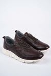 Freemax Erkek İç Dış Hakiki Deri Eva  Jel İç Taban Spor Sneaker Ayakkabı LSNS.HD 455 Kahverengi