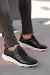 Freemax Erkek İç Dış Hakiki Deri Eva  Jel İç Taban Spor Sneaker Ayakkabı LSNS.HD 455 Siyah