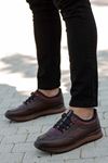 Freemax Erkek İç Dış Hakiki Deri Hafif Poli Taban  Jel İç Taban Spor Sneaker Ayakkabıı THT HD 2216 Kahve Bordo