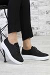 Freemax Kadın Sneaker Spor Ayakkabı Abb.202 Nubuk Siyah Beyaz