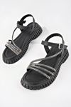 Freemax Kadın Sandalet Taş Detaylı Garantili Abb.811 Siyah