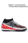 Freemax Unisex Çoraplı Halı saha Futbol Ayakkabısı Freemax.1072 Beyaz Siyah