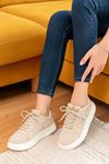 Freemax Kadın Anatomik Garantili Çok Hafif Esnek Rahat Sneaker Spor Ayakkabıı 2452 Bej