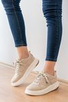 Freemax Kadın Anatomik Garantili Çok Hafif Esnek Rahat Sneaker Spor Ayakkabıı 2452 Bej