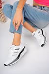 Freemax Unisex Anatomik Garantili Çok Hafif Esnek Rahat Sneaker Spor Ayakkabıı 2466 Beyaz Siyah