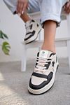 Freemax Kadın Anatomik Garantili  Hafif Esnek Rahat Sneaker Spor Ayakkabı cnp5974 Bej Siyah