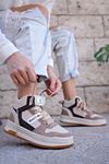 Freemax Kadın Anatomik Garantili  Hafif Esnek Rahat Sneaker Spor Ayakkabı cnp5972 KUM
