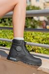 Freemax Unisex Su ve Soğuğa Karşı Garantili Kaymaz Kauçuk Taban Sağlam Kışlık Bot 5292 SİYAH